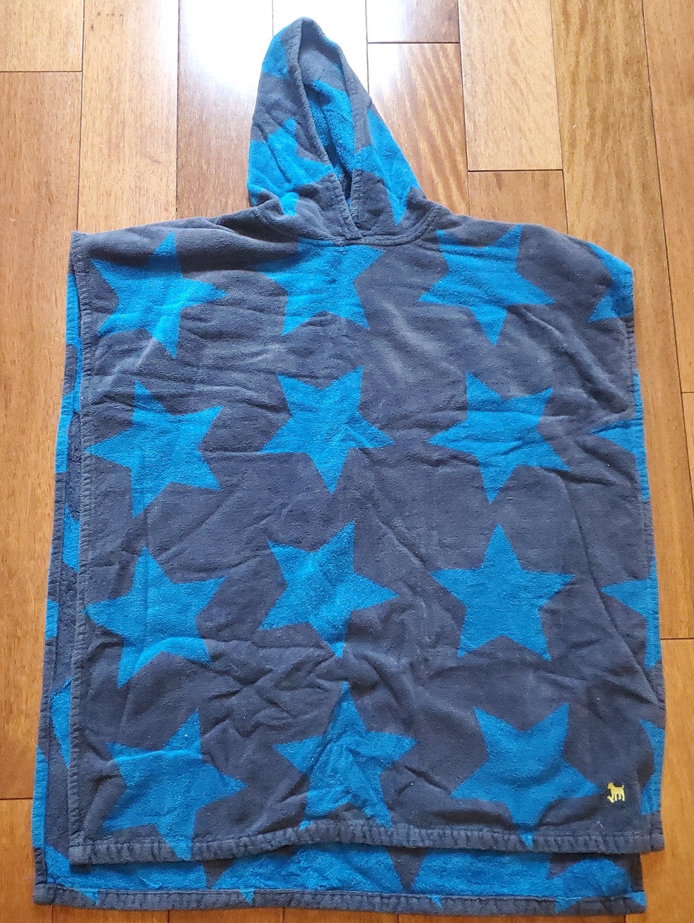 Mini Boden Hooded Star Poncho Towel - Blue